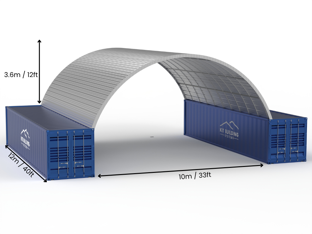 Στέγαστρα Δοχείων από Χάλυβα - 33ft x 40ft x 12ft (10m x 12m x 3.6m)