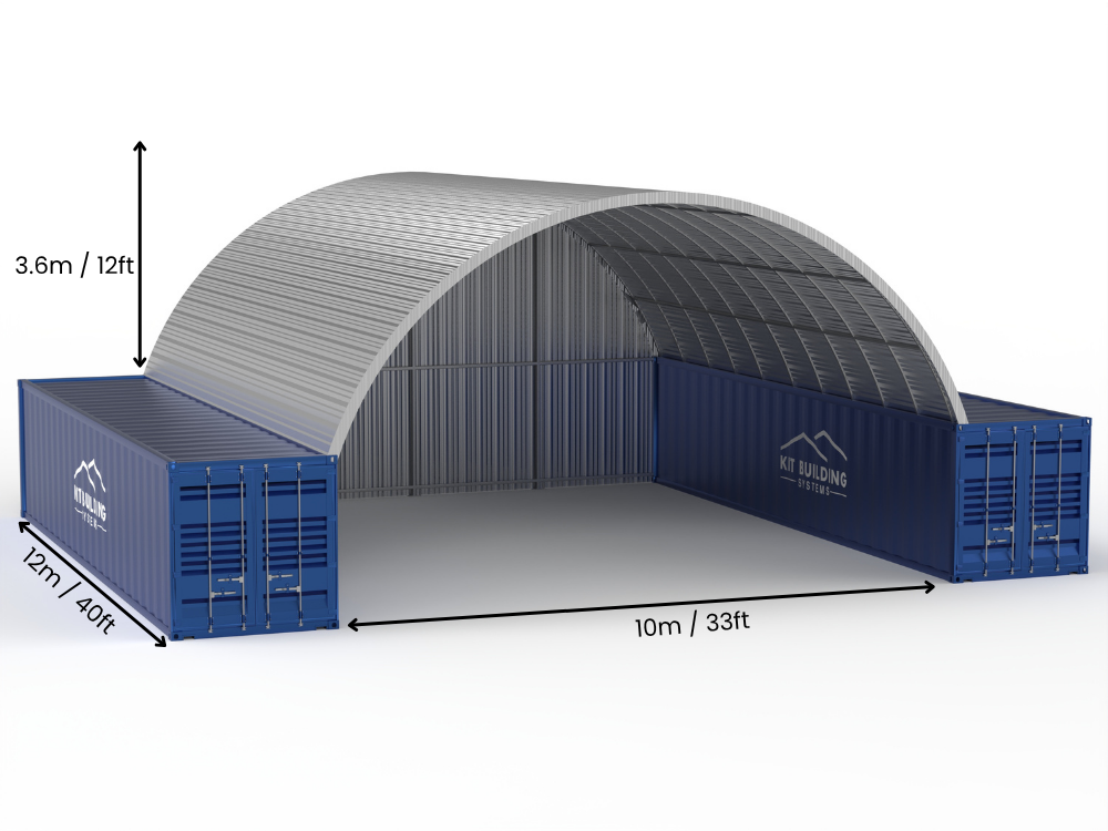 Στέγαστρα Δοχείων από Χάλυβα - 33ft x 40ft x 12ft (10m x 12m x 3.6m)