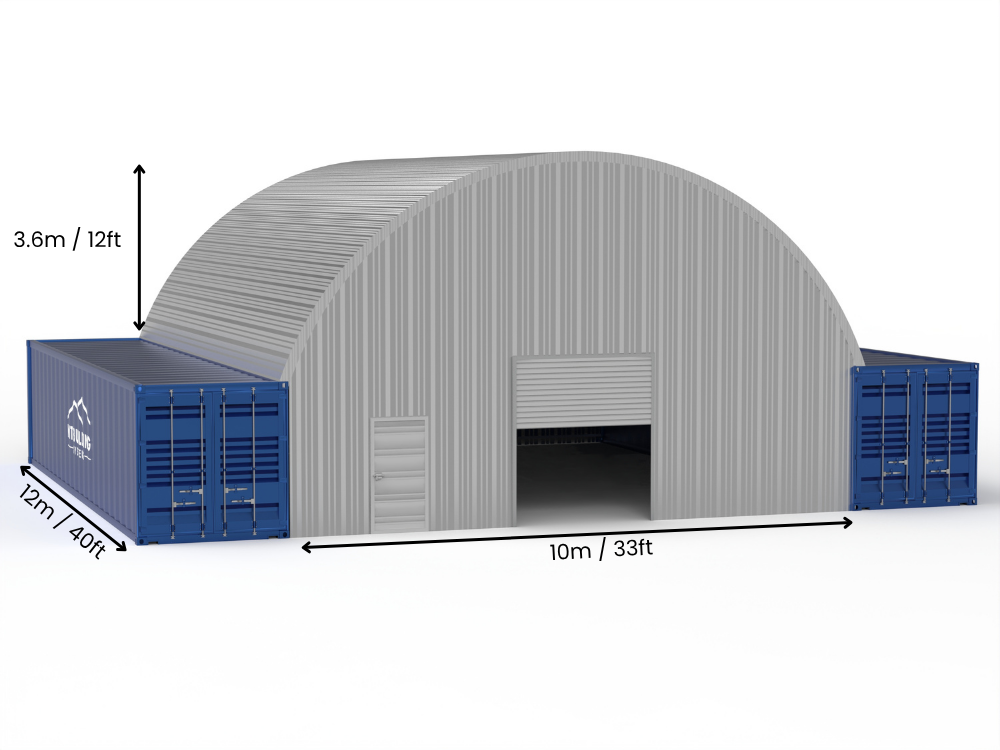 Στέγαστρα Δοχείων από Χάλυβα - 33ft x 40ft x 12ft (10m x 12m x 3.6m)