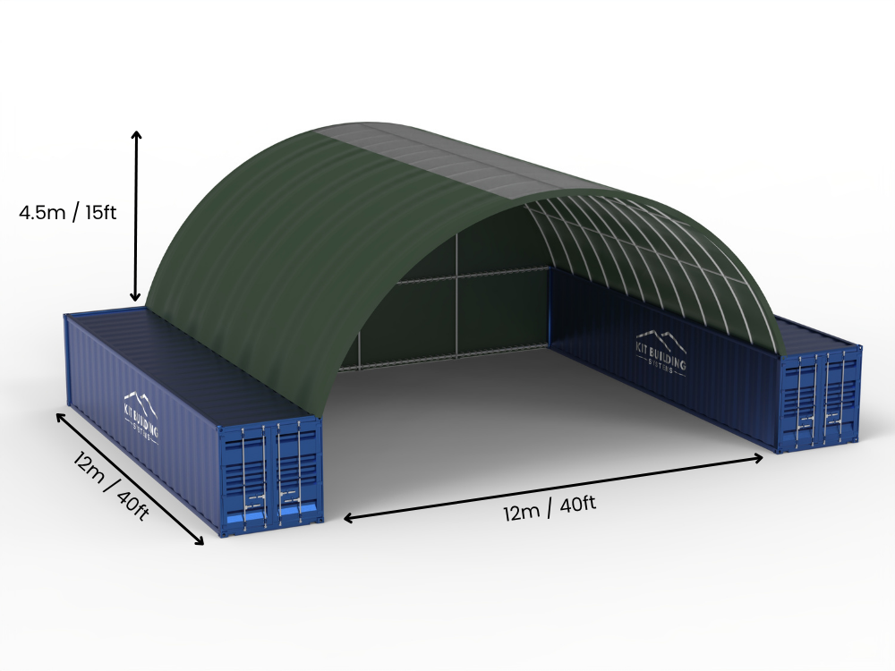 Άνοιγμα 12μ (40ft) | Στέγαστρα κοντέινερ - 40ft x 12ft (12μ x 4,5μ)