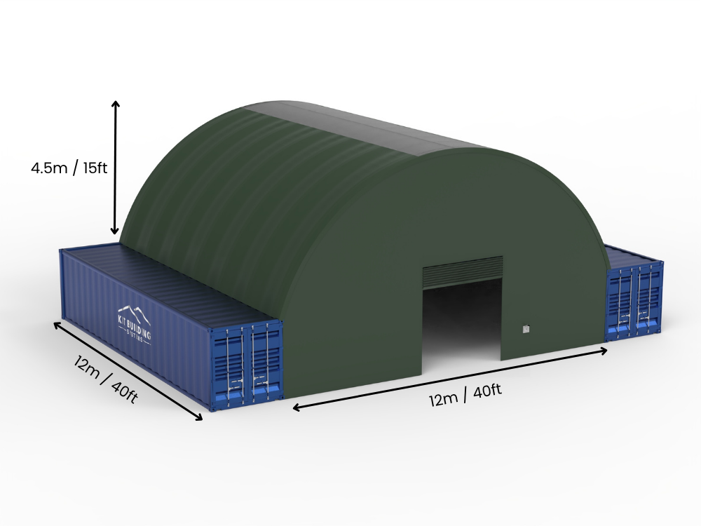 Άνοιγμα 12μ (40ft) | Στέγαστρα κοντέινερ - 40ft x 12ft (12μ x 4,5μ)