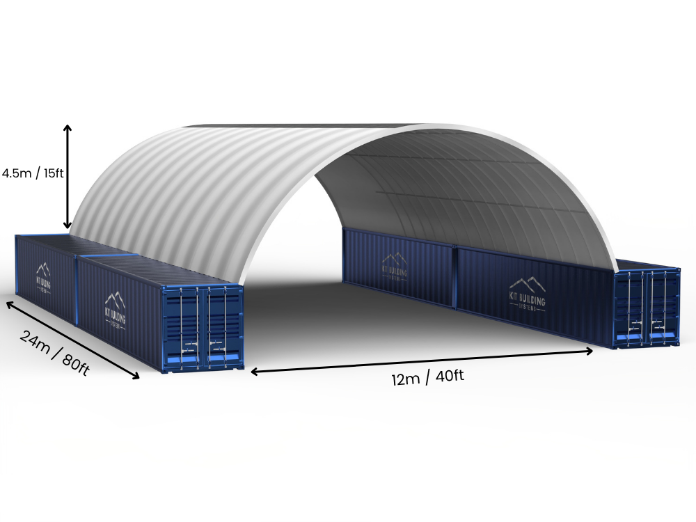Άνοιγμα 12μ (40ft) | Στέγαστρα κοντέινερ - 40ft x 12ft (12μ x 4,5μ)