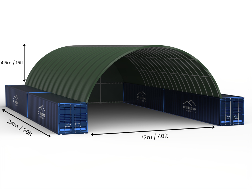 Άνοιγμα 12μ (40ft) | Στέγαστρα κοντέινερ - 40ft x 12ft (12μ x 4,5μ)