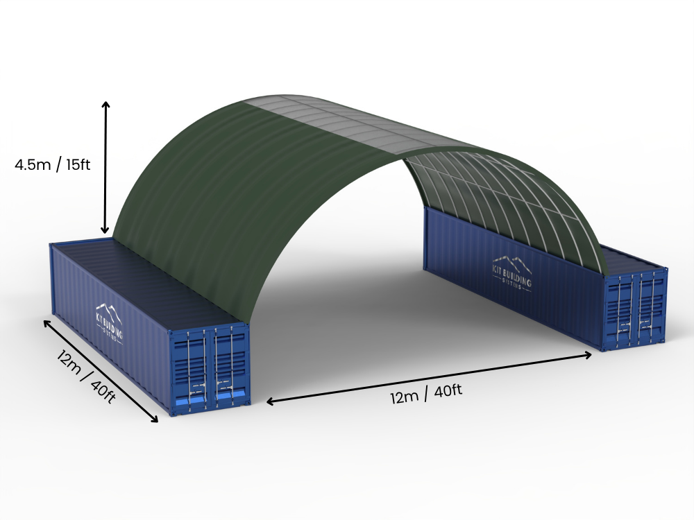 Άνοιγμα 12μ (40ft) | Στέγαστρα κοντέινερ - 40ft x 12ft (12μ x 4,5μ)