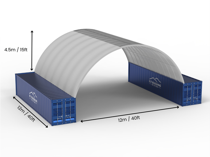 Άνοιγμα 12μ (40ft) | Στέγαστρα κοντέινερ - 40ft x 12ft (12μ x 4,5μ)