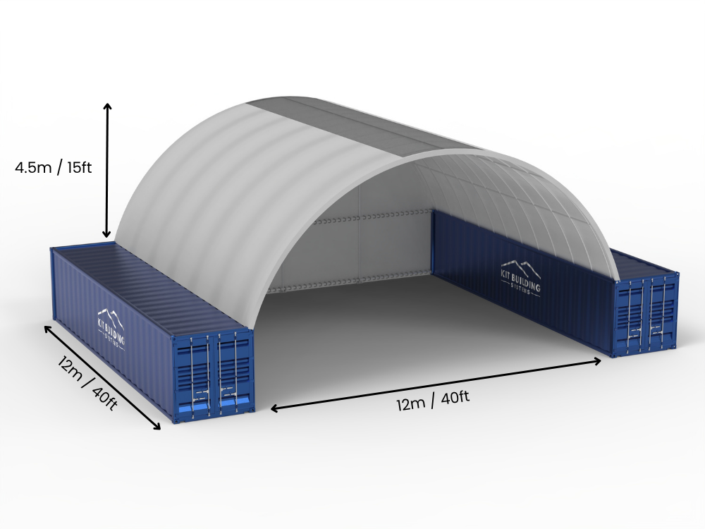 Άνοιγμα 12μ (40ft) | Στέγαστρα κοντέινερ - 40ft x 12ft (12μ x 4,5μ)