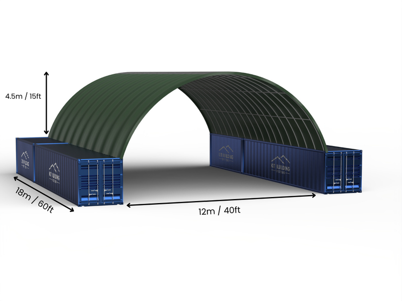 Άνοιγμα 12μ (40ft) | Στέγαστρα κοντέινερ - 40ft x 12ft (12μ x 4,5μ)