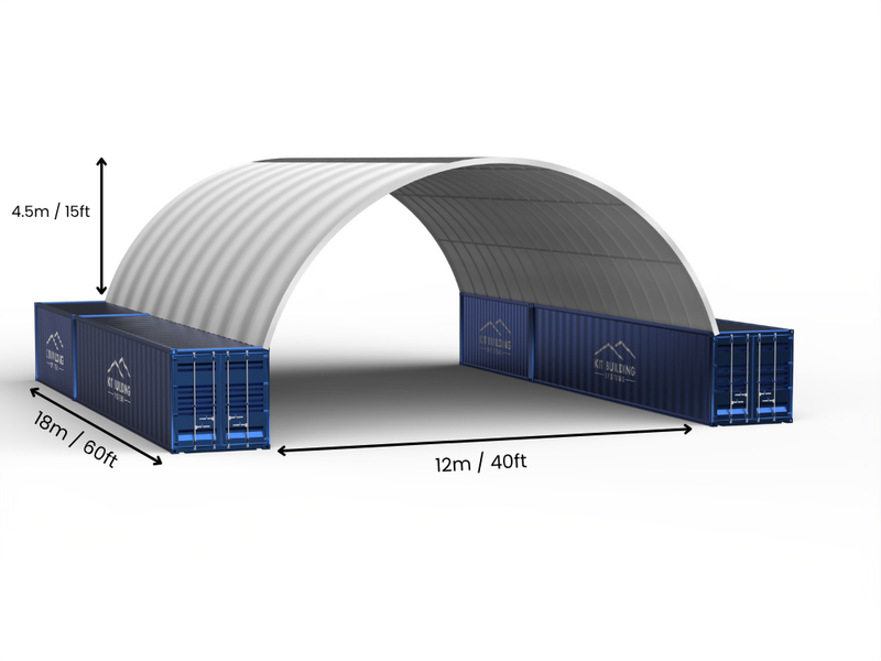 Άνοιγμα 12μ (40ft) | Στέγαστρα κοντέινερ - 40ft x 12ft (12μ x 4,5μ)
