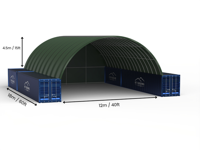Άνοιγμα 12μ (40ft) | Στέγαστρα κοντέινερ - 40ft x 12ft (12μ x 4,5μ)