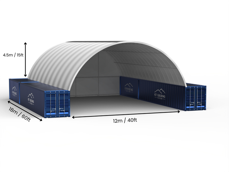 Άνοιγμα 12μ (40ft) | Στέγαστρα κοντέινερ - 40ft x 12ft (12μ x 4,5μ)