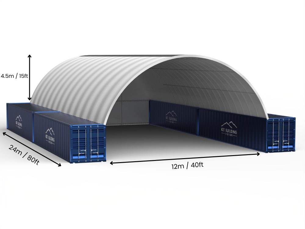 Άνοιγμα 12μ (40ft) | Στέγαστρα κοντέινερ - 40ft x 12ft (12μ x 4,5μ)
