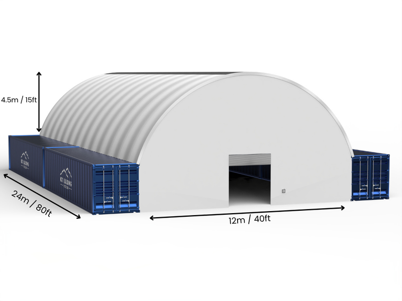 Άνοιγμα 12μ (40ft) | Στέγαστρα κοντέινερ - 40ft x 12ft (12μ x 4,5μ)
