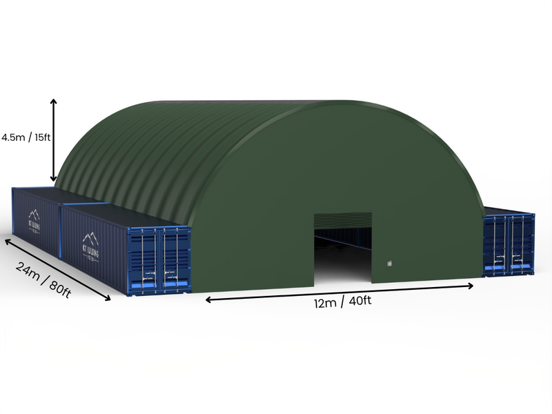 Άνοιγμα 12μ (40ft) | Στέγαστρα κοντέινερ - 40ft x 12ft (12μ x 4,5μ)