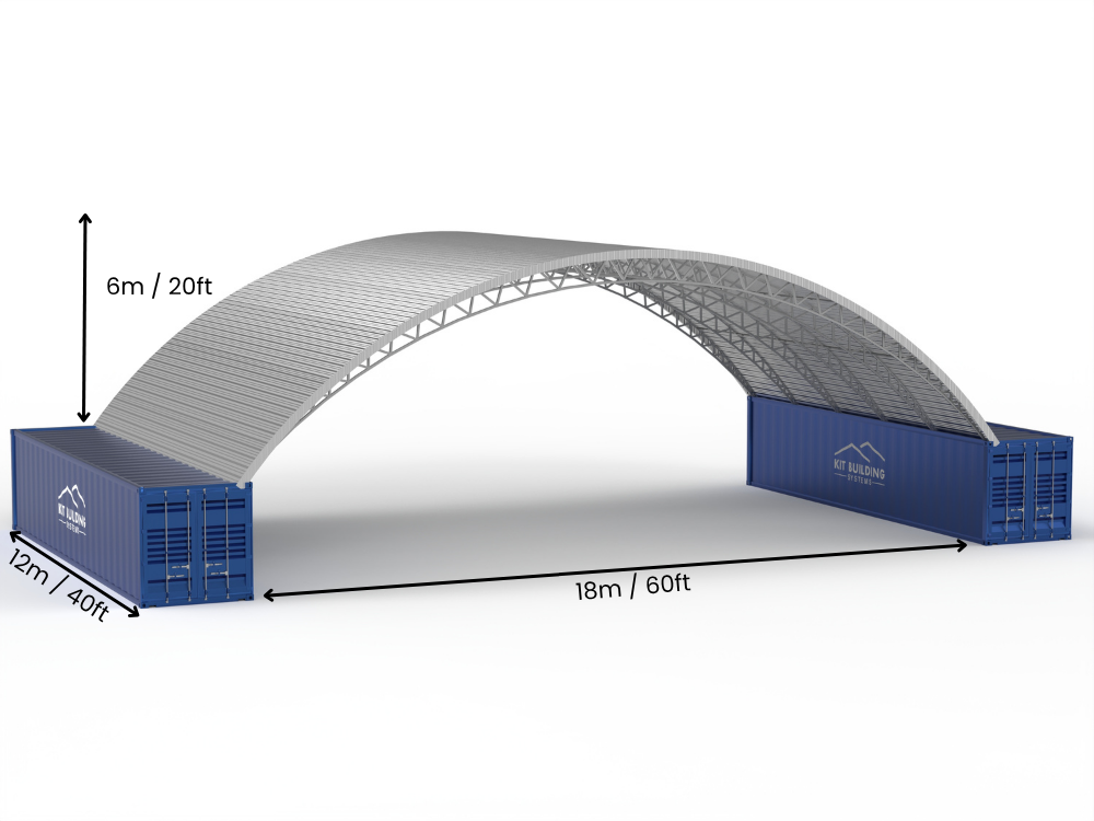 Στέγαστρα Δοχείων από Χάλυβα - 60ft x 40ft x 20ft (18μ x 12μ x 6,1μ)